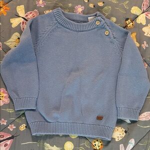 Mango Light Blue Knit Baby Sweater